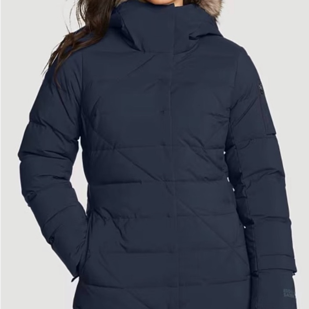 Eddie Bauer - Women's Sun Valley Frost Down Hooded Parka - Navy - Small